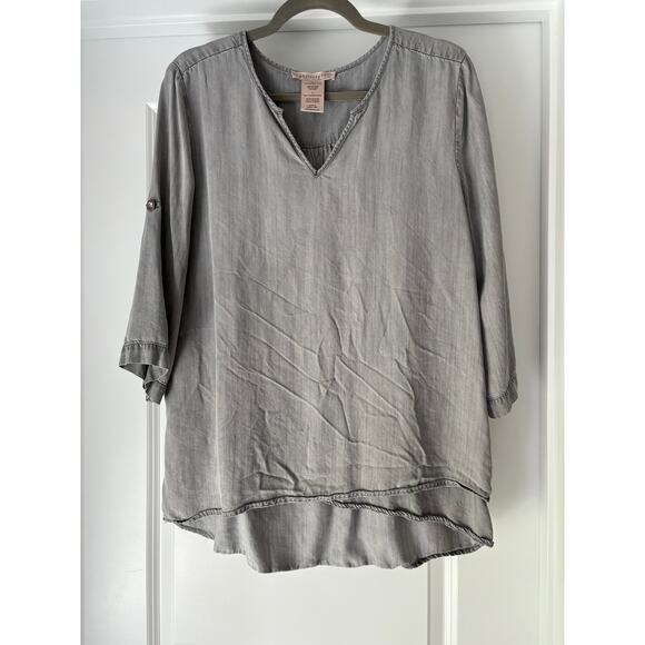Philosophy Gray Tunic / Top 100% Tencel Lyocell Size Large - Picture 1 of 3